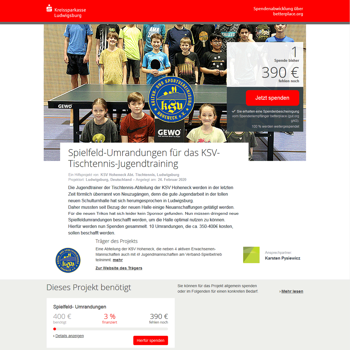 Zum Spendenportal der KSK LB